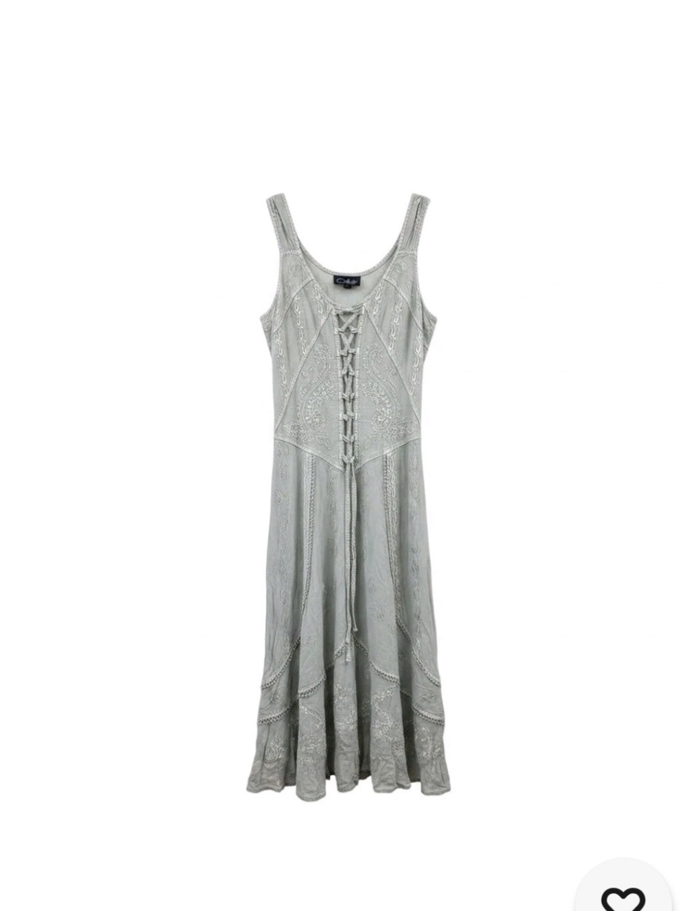 Dress By Coline lace up peasant girl dress in grey